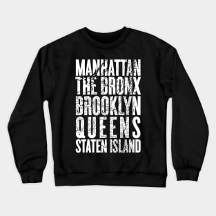 New York City Boroughs Minimalist Design Crewneck Sweatshirt